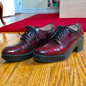 Patent Leather Block Heel Oxford